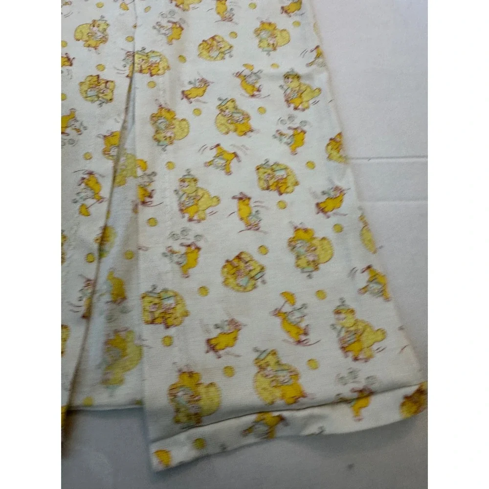 Vintage Carters Baby Gown Layette Yellow animal Print Short Sleeve USA